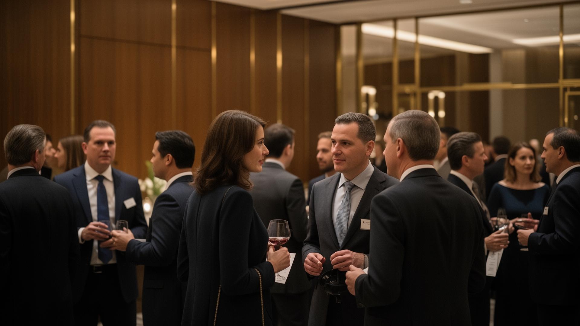 TMBA members networking at an association reception